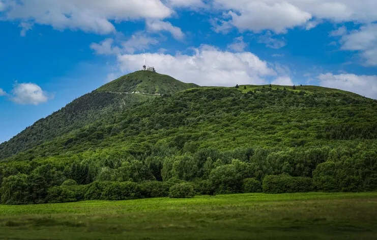 a scenic view of puy de dome lava dome in auvergne, france