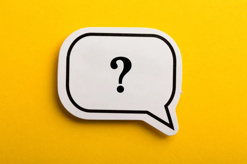 question mark speech bubble isolated on yellow background