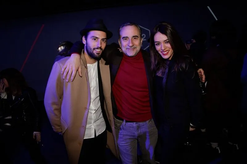 antoine dulery, sofia essaidi et son petit ami adrien galo assistant à la soirée de la collection masculine automne-hiver 2015 2016 de lacoste qui s'est tenue au faust à paris, france, le 22 janvier 2015 photo by jerome domine abacapresscom