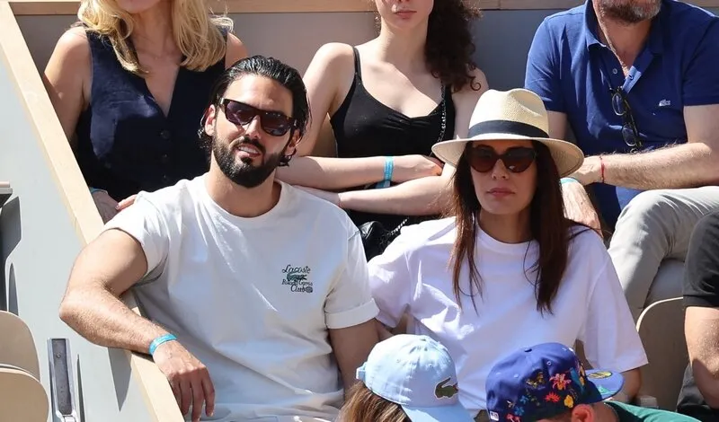 adrien galli, sofia essaidi dans les tribunes lors des internationaux de france roland garros 2023 le 03 juin 2023 à paris, france photo by nasser berzane abacapresscom