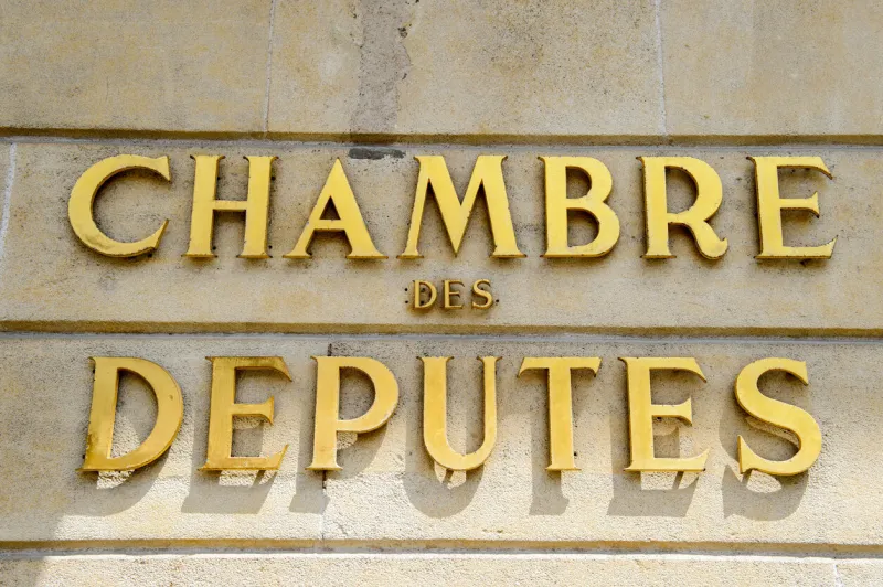 chamber of deputies signage (luxembourgish  d'chamber, french  chambre des deputes, german  abgeordnetenkammer), abbreviated to the chamber the unicameral national legislature of luxembourg 'krautmaart