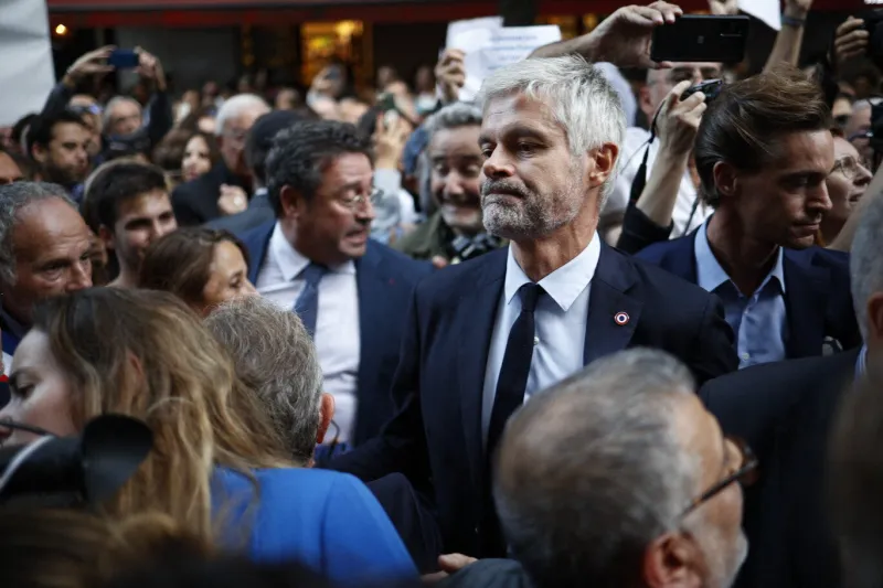 laurent wauquiez participant au rassemblement de soutien à israël à paris, france, le 09 octobre 2023 photo par raphael lafargue abacapresscom