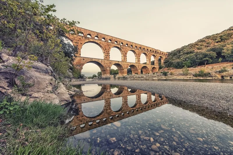 pont du gard in france, an unesco world heritage site