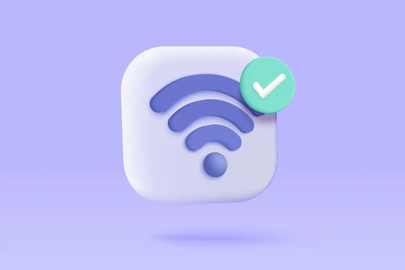 3d wireless connection and sharing network on internet hotspot access point for digital and online coverage broadcasting area with wifi 3d wireless signal icon rendering vector illustration