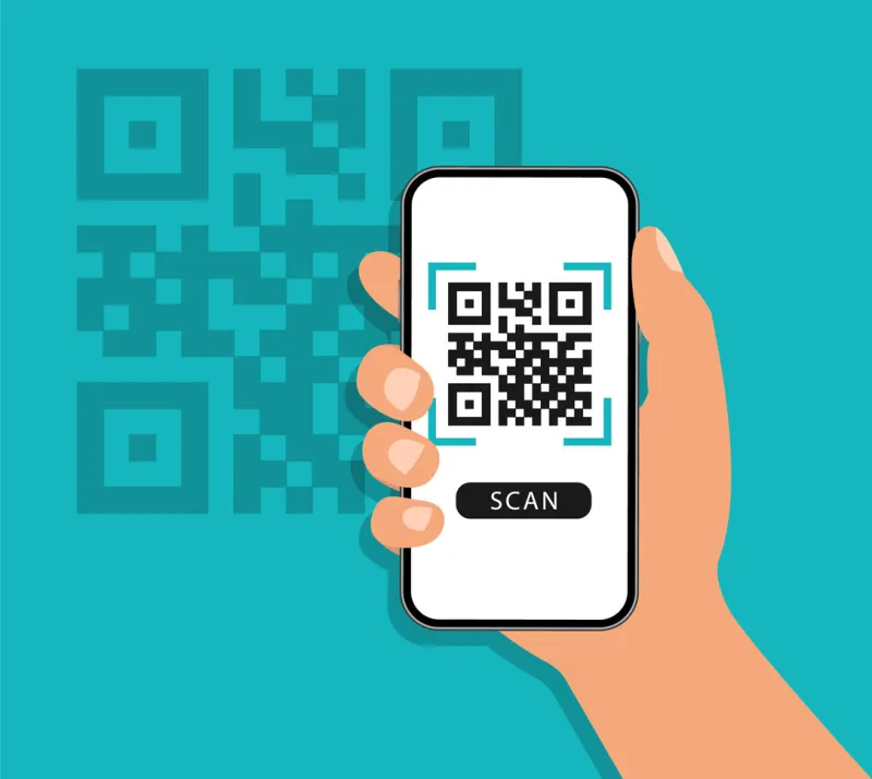 qr code scan to smartphone qr code for payment mobile phone scanning qr-code verification vector illustration