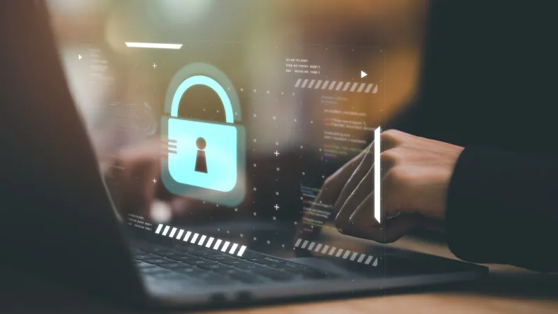 businessman showing data access protection with key icon, cyber security ,protecting data from theft ,digital security unlocking or encryption, virus protection and safety alerts ,internet security