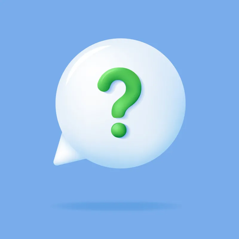 3d chat bubble with question mark white speech or speak bubble on blue background faq, support, help center social network communication concept vector illustration