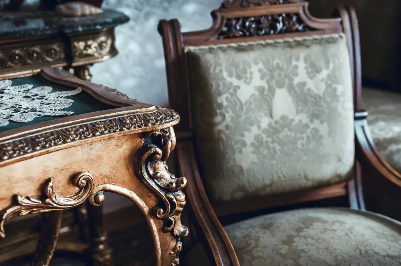 details of vintage furniture