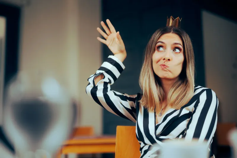 client from hell demanding and asking impolitely with entitlement