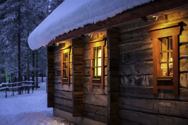 village traditional houses in a forest scenery