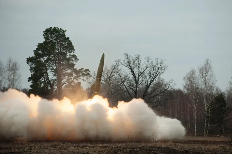 fire, clouds of smoke and dust during rocket launching sequence of 6 frames #2