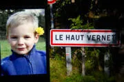photomontage avec une photographie du petit emile sur un téléphone avec le panneau routier indiquant l'entrée du hameau du haut-vernet en arrière-plan, france, le 2 avril 2024 photo par thibaut durand abacapresscom