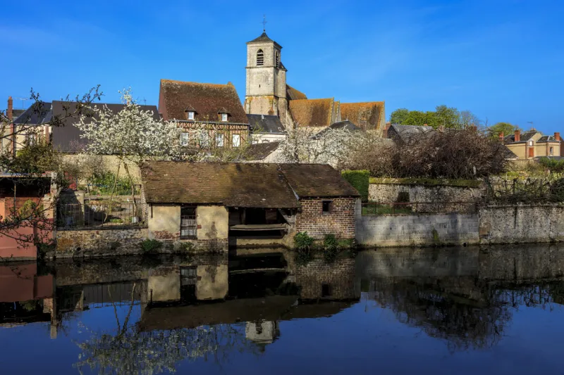 spring townscape of brou a small town located in eure et loir department in central france this image is part of my project small localities in france check my gallery for more such images