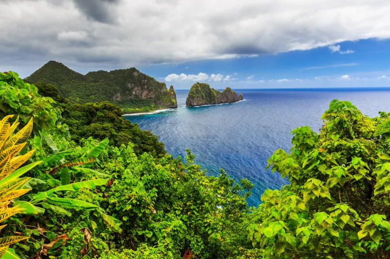 pago pago, american samoa camel rock near the village of lauli'i