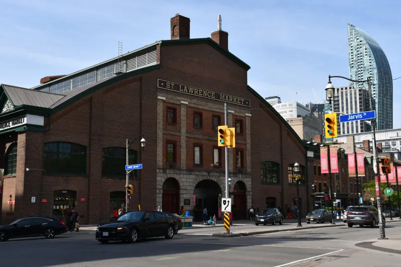 toronto, canada - june 12, 2019  exterior of the st lawrence market south building