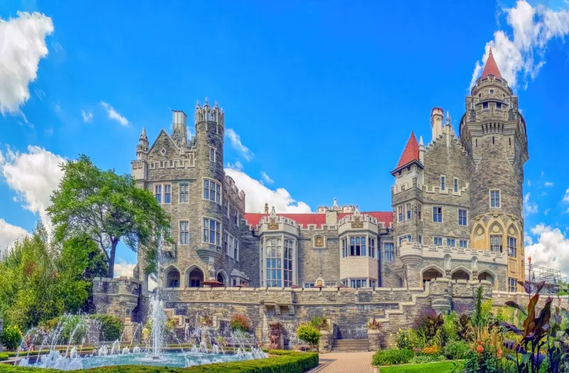 toronto, ontario, canada jun 3, 2023 casa loma a gothic revival castle-style mansion and garden in midtown toronto, now a historic house museum and landmark