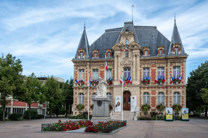rueil-malmaison, france - august 13, 2023  exterior view of the local history museum of rueil-malmaison, located in the building of the old town hall