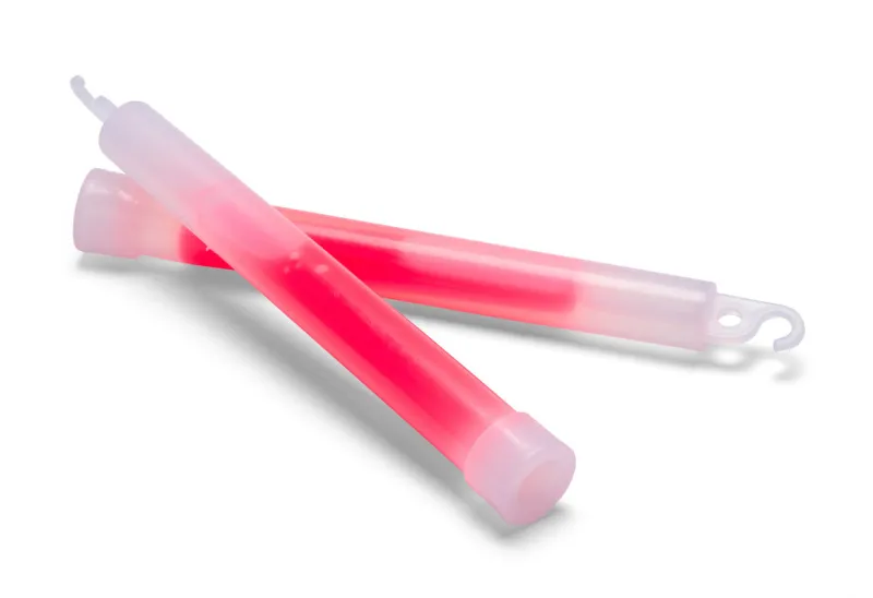 two pink glow sticks isolated on white