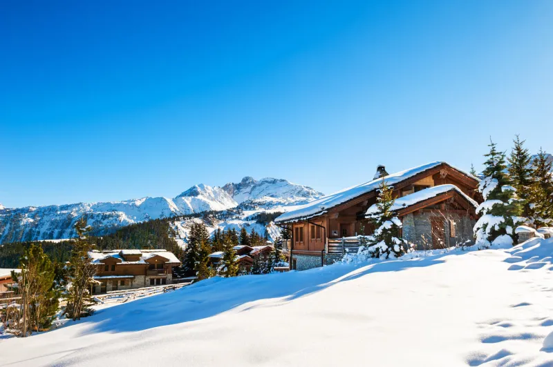 courchevel village in alps mountains, france winter ski resort famous travel destination