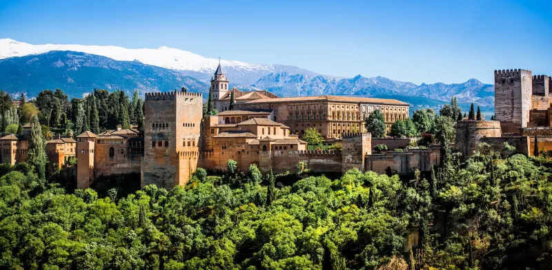 view of the famous alhambra, granada in spain
