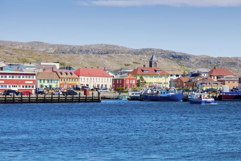 saint pierre panorama from the sea saint pierre, saint pierre and miquelon