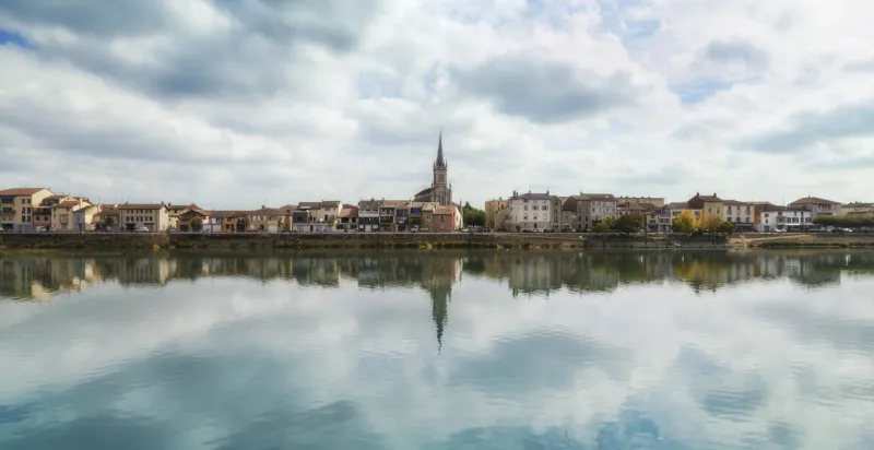 macon city and lovely riverside, burgungny, france