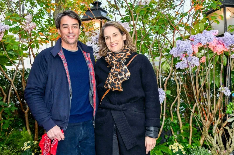 julian bugier et claire fournier assistent aux prix littéraires de la closerie des lilas 2024 à la closerie des lilas le 25 avril 2024 à paris, france photo par shootpix abacapresscom