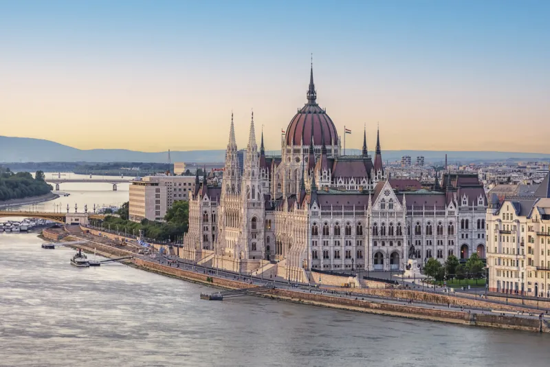hungarian parliament building in budapest city