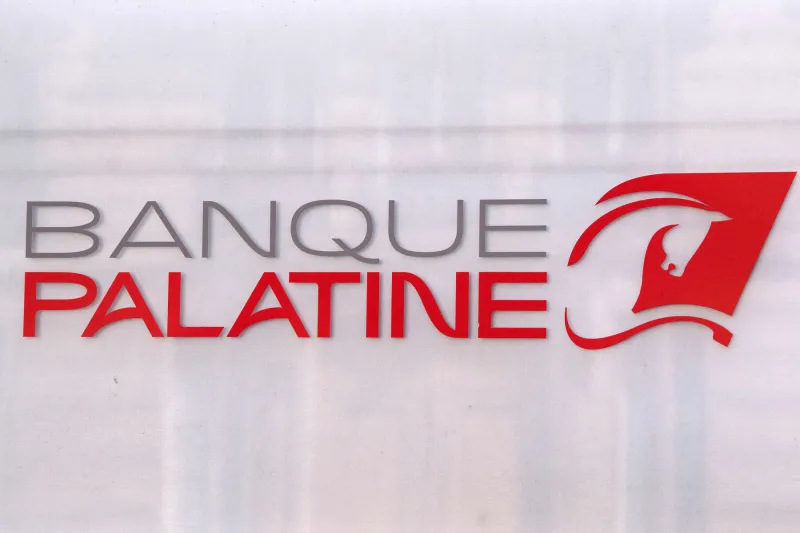 une enseigne de la banque palatine, le 04 mai 2020 à paris, france photo by david niviere abacapresscom