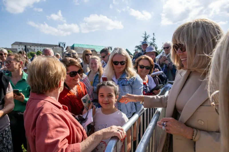 brigitte macron assiste à une cérémonie pour les victimes civiles, dans le cadre du 80e anniversaire du jour j, à saint lo, en normandie, france, le 5 juin 2024 photo by ammar abd rabbo abacapresscom
