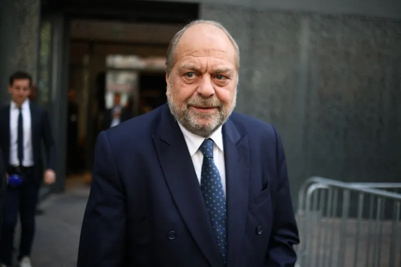 le ministre français de la justice eric dupond-moretti sort d'une réunion au siège du parti la renaissance ( renew) à paris, le 13 juin 2024 photo par raphael lafargue abacapresscom