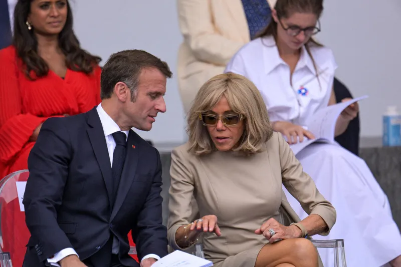 le président français emmanuel macron et son épouse brigitte assistent à la célébration de la fête de la bastille et au défilé militaire, avenue foch, à paris, en france, le 14 juillet 2024 photo by ammar abd rabbo abacapresscom