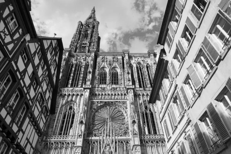 famous notre dame de strasbourg, alsace, france