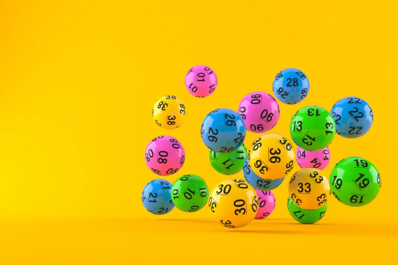 lottery balls isolated on orange background