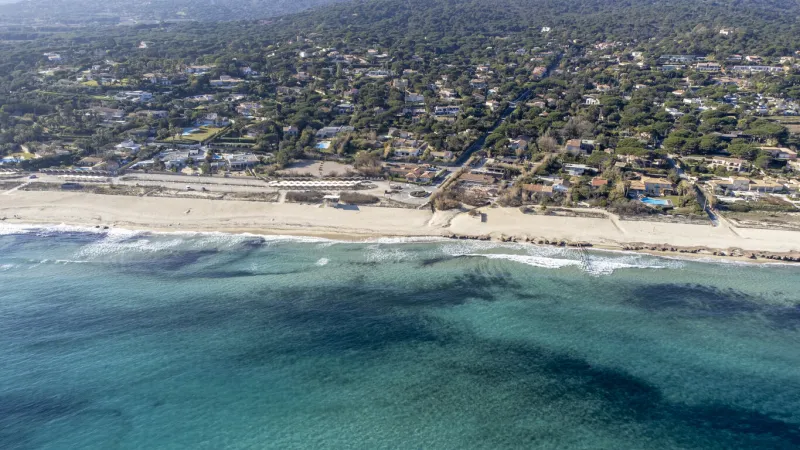 pamplelonne beach in ramatuelle taken by drone