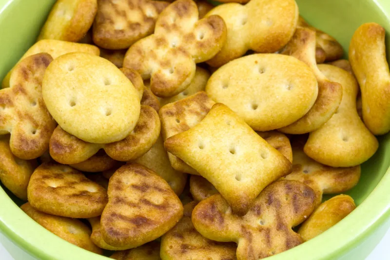 bowl of salted aperitif biscuits
