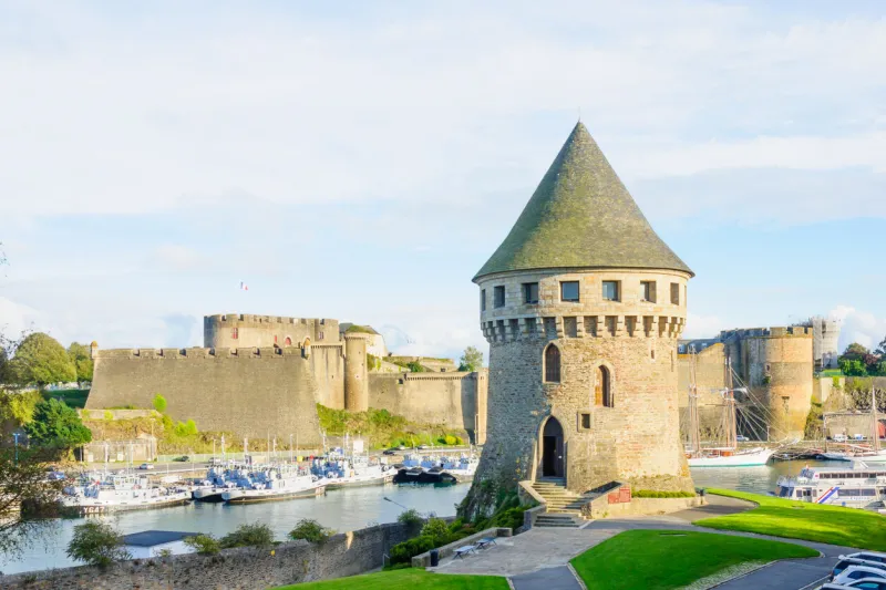 brest, france - september 28, 2012  view of the entrance of the port, in brest, brittany, france