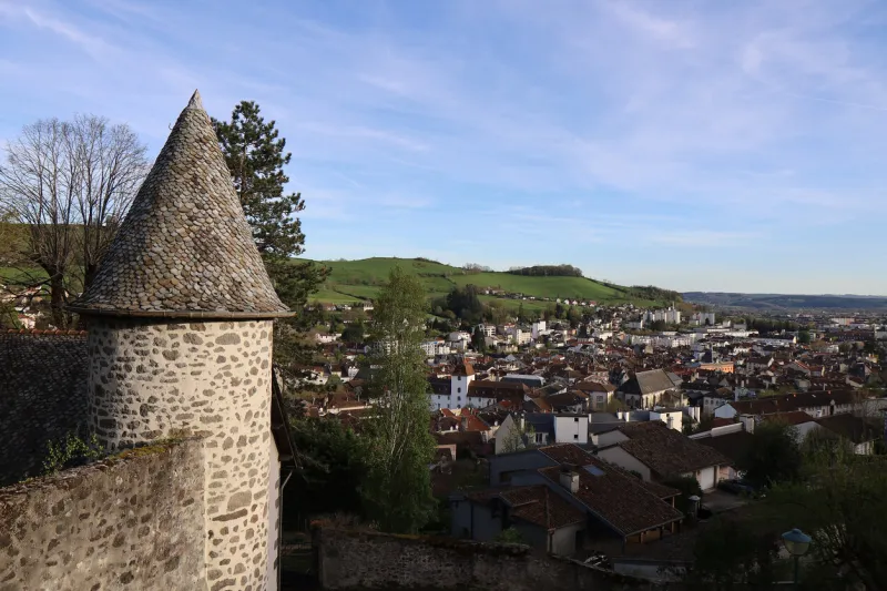 overview of the town, town of aurillac, department of cantal, france