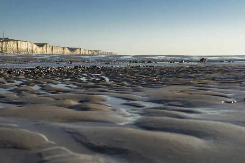 beach with cliff in bay of somme