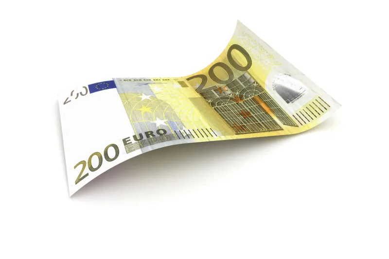 200 euro note - 3d visualization of a euro banknote