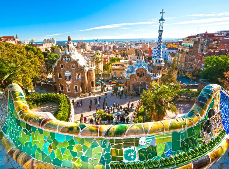 park guell in barcelona, spain