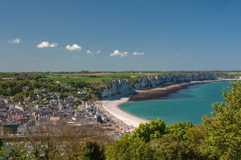 fecamp panorama of the port and seafront seine-maritime normandy