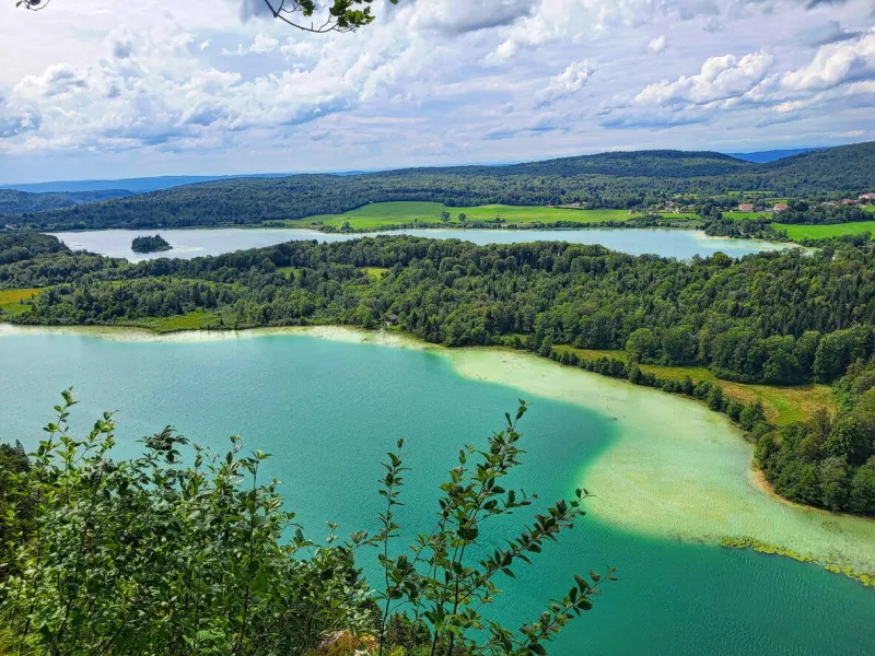 viewpoint over the jura lakes during the summer