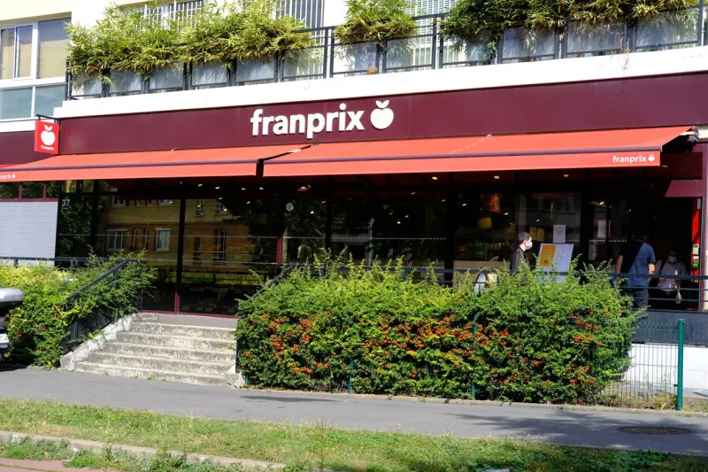 a view of a franprix store france, september 6