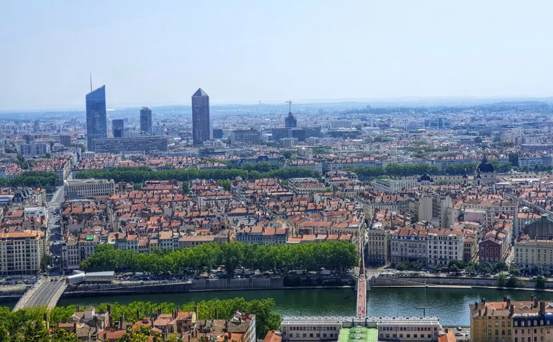 lyon, france view from the hill of fourvière