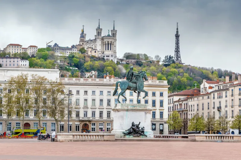 place bellecour is a large square in the centre of lyon, france