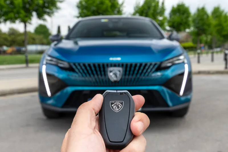 istanbul, turkey - may 20 2023   peugeot 408 can be locked and unlocked with wireless car key