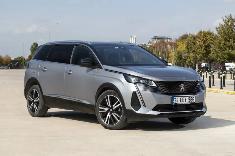 istanbul, turkey - october 14 2021   peugeot 5008 is a compact mpv crossover suv by french automaker peugeot