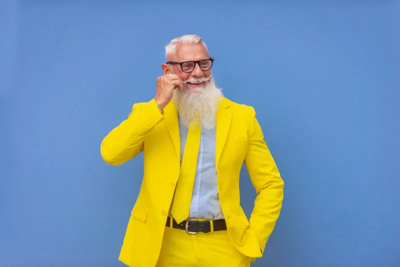 hipster senior man with extravagant style portrait