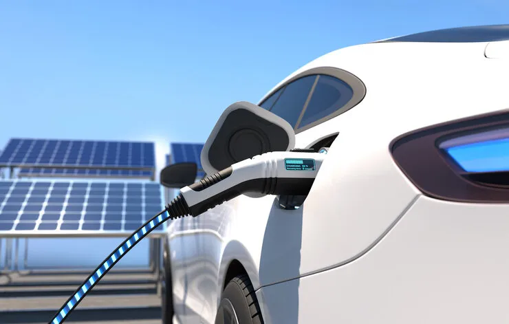 electric car power charging, charging technology, clean energy filling technology 3d illustration